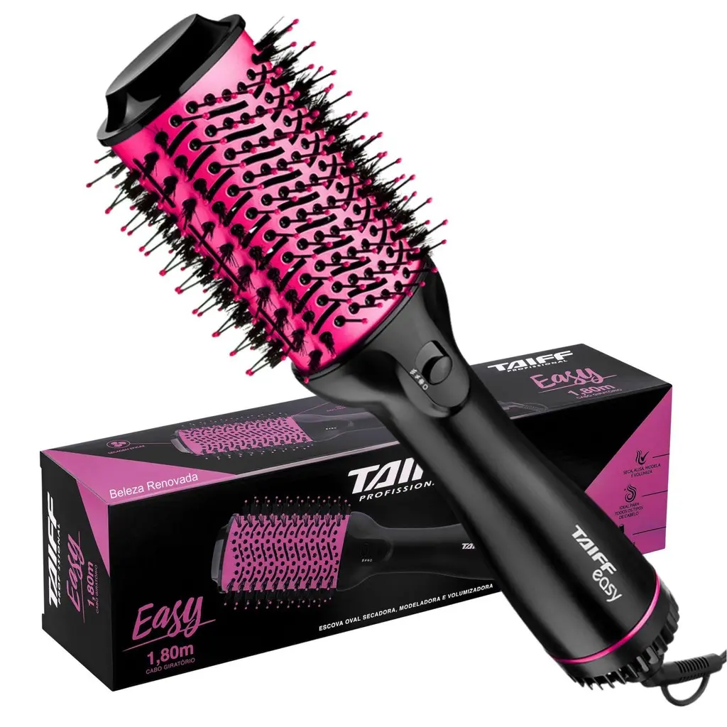 Escova secador Modeladora Taiff Oval Easy Pink Original