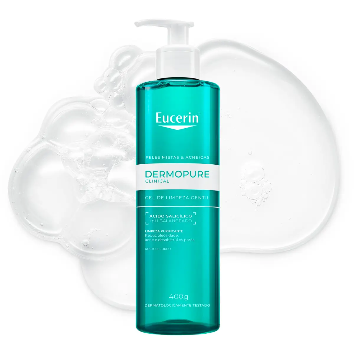 EUCERIN Dermopure Clinical Gel de Limpeza Gentil 400ml, Redução da oleosidade e acne, Desobstrui os poros - 1