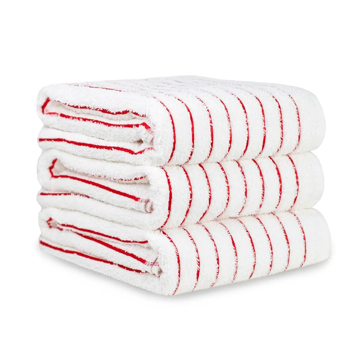 Kit 03 Toalha de Banho Grossa Praia Hotel 440g/m² Costura Dupla Reforçada (Vermelho)