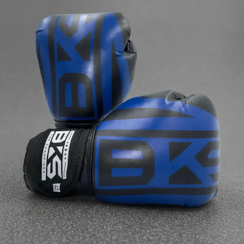 Luva De Boxe Treino Muay Thai Kickboxing Profissional Bks Cor Azul Tamanho 14oz thumbnail 6