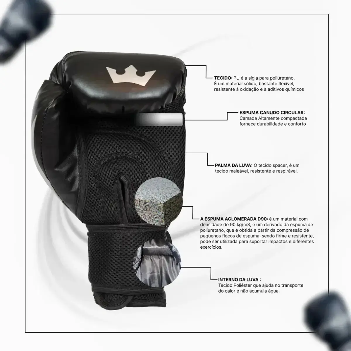 Luva De Boxe Treino Muay Thai Kickboxing Profissional Bks Cor Azul Tamanho 14oz thumbnail 7