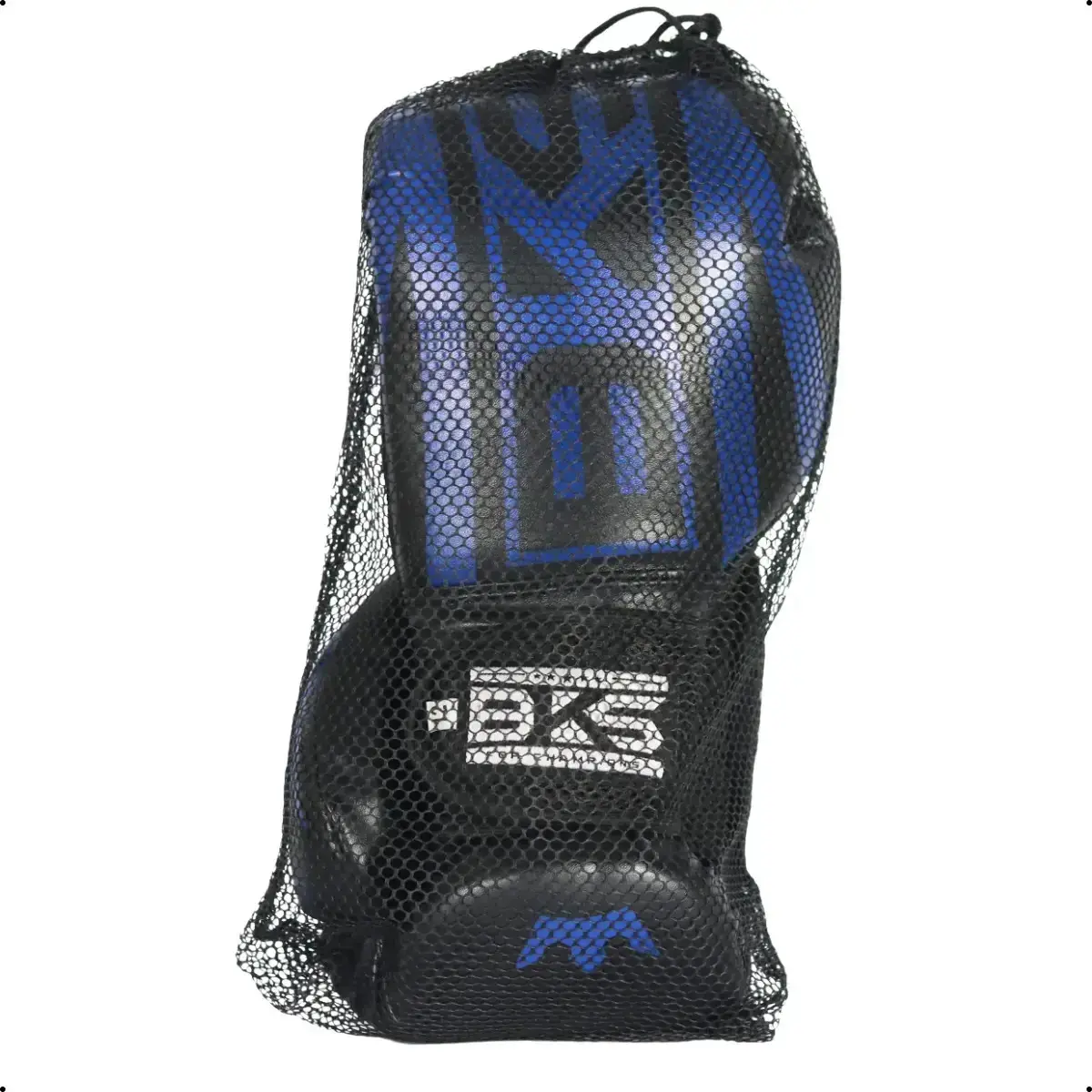 Luva De Boxe Treino Muay Thai Kickboxing Profissional Bks Cor Azul Tamanho 14oz thumbnail 9