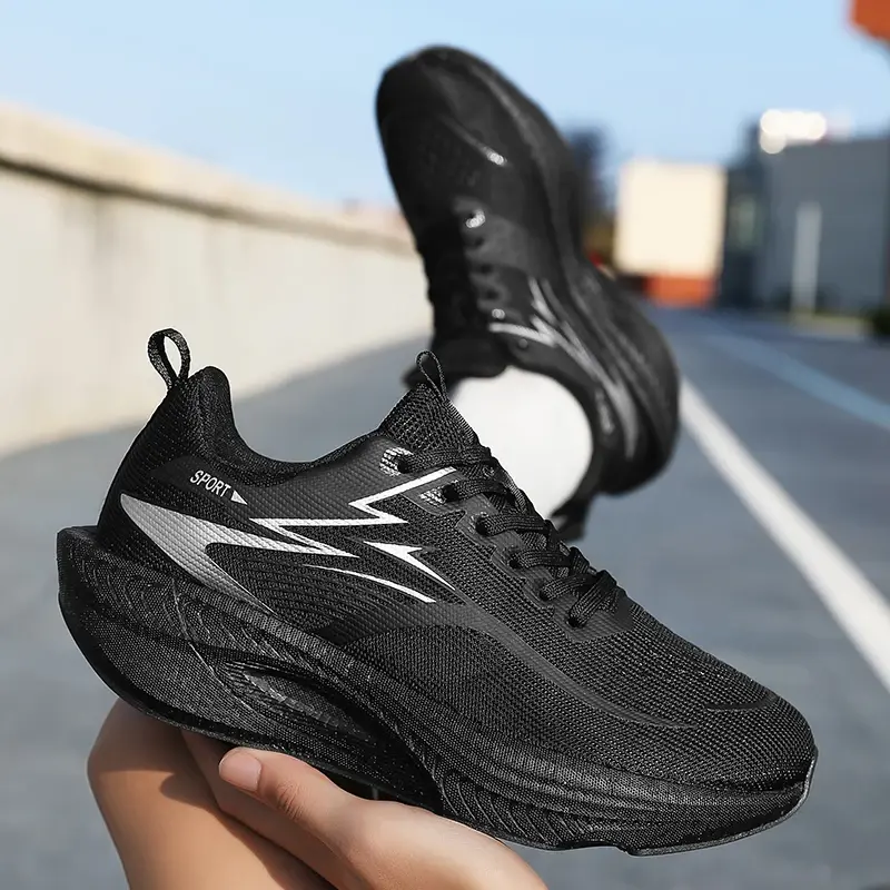 Tênis de Corrida Masculino e Feminino para Maratona com Amortecimento a Ar, Placa de Carbono, Respirável, Leve e Confortável para Atividades ao Ar Livre