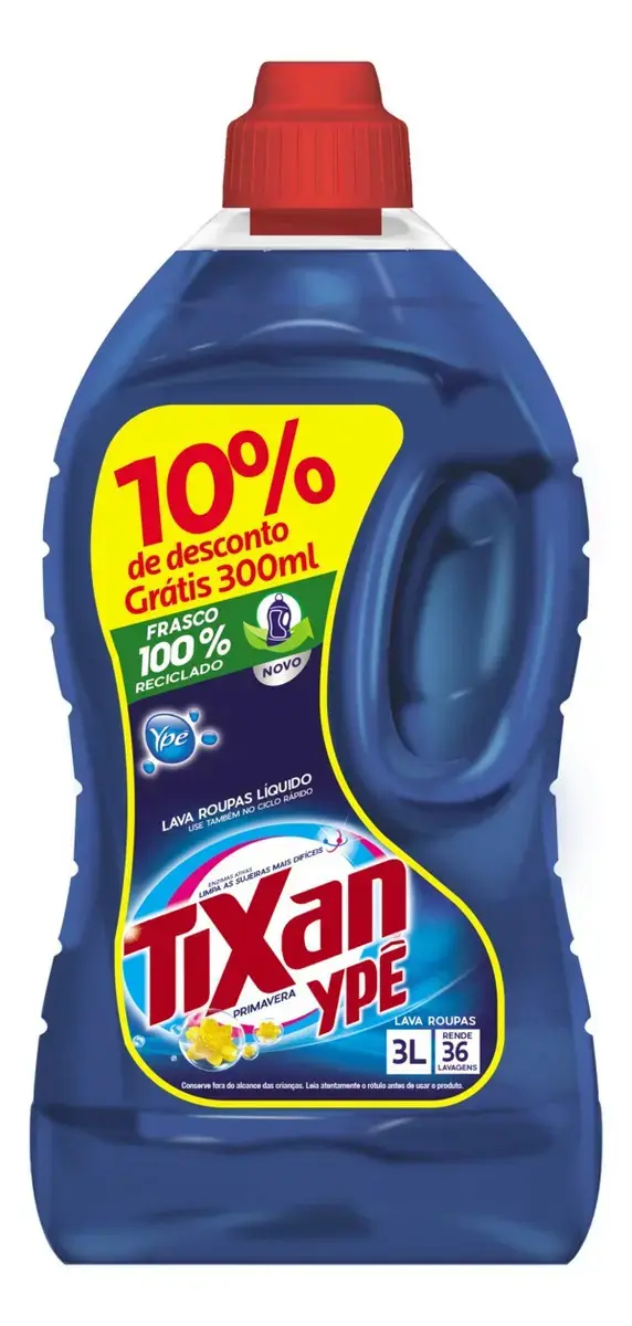 Lava Roupas Tixan Ypê Primavera frasco 3 Litros - 1