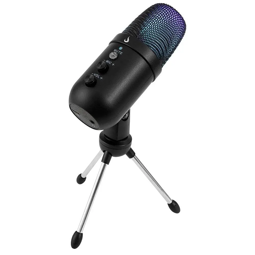 Rise Mode Elite 01 Microfone Gamer USB com Suporte de Mesa, Preto - 1