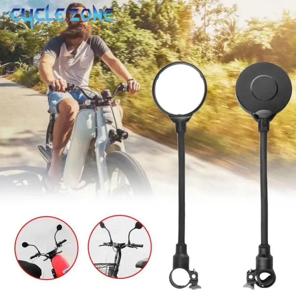 Espelho retrovisor longo para bicicleta guiador 360 °   Espelhos ajustáveis para mountain road bike ciclismo acessórios de espelhos de ampla gama