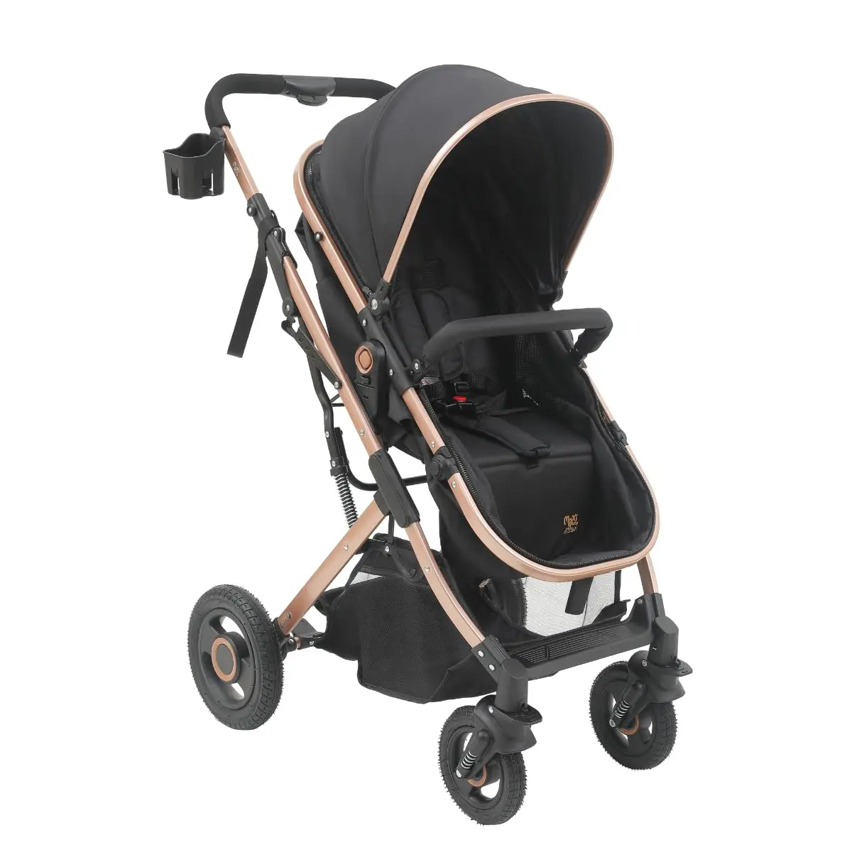 Carrinho Passeio Bebê Moisés Reversível Elysian Maxi Baby (Preto)