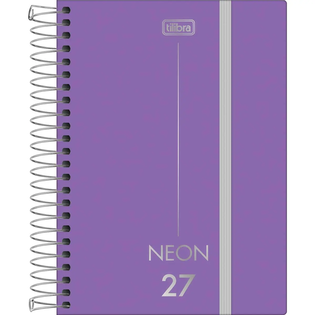 Agenda Diária Costurada Tilibra Neon, 2027, Roxo, 11,7 x 16,4 cm