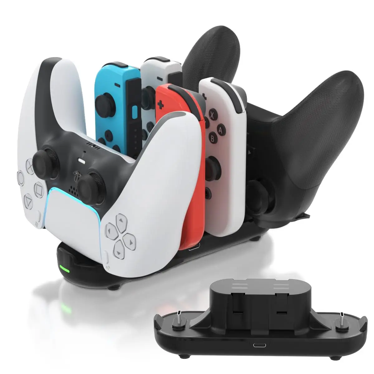 Switch Controller Charger Dock for Nintendo Switch JoyCon Charging Station | Base de carregamento para controle Switch Pro/PS5, estação de carregamento JoyCon suporta Nintendo Switch/OLED com cabo de - 1