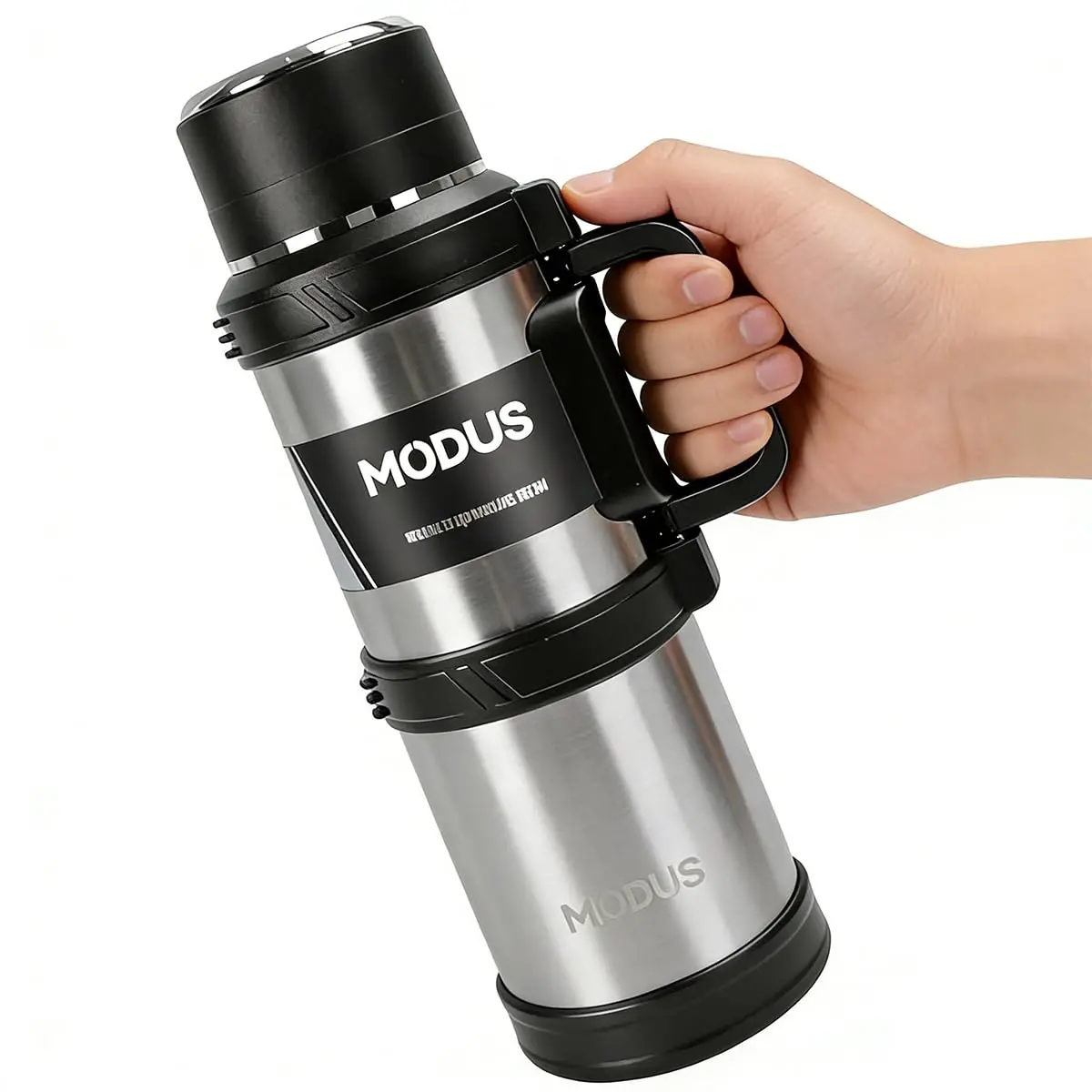 MODUS 2400mL Garrafa Térmica para Água e Café Inox Isolada | Bebidas Quentes e Frias, Grande capacidade, para Atividades ao Ar Livre Cor Prata - 1