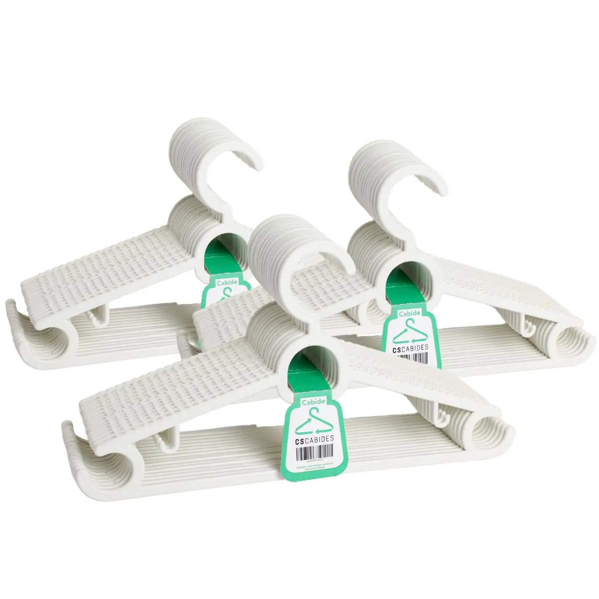 CSCABIDES Cabides Para Roupas Adulto Kit 50un Branco Antideslizante | Reforçado Multiuso, Porta Gravata, Porta Cinto, Gancho para Vestidos, Para Calças, Camisas, Camisetas, Ternos