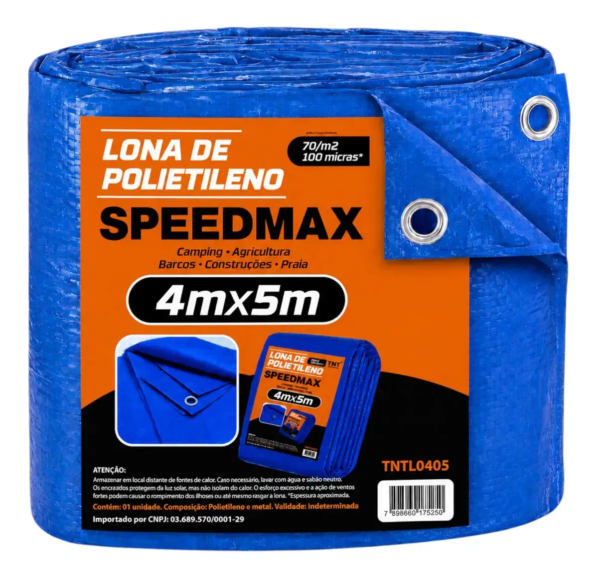 Lona 5x4 Mt Azul Plastica Impermeavel Festa Barraca Camping - 1