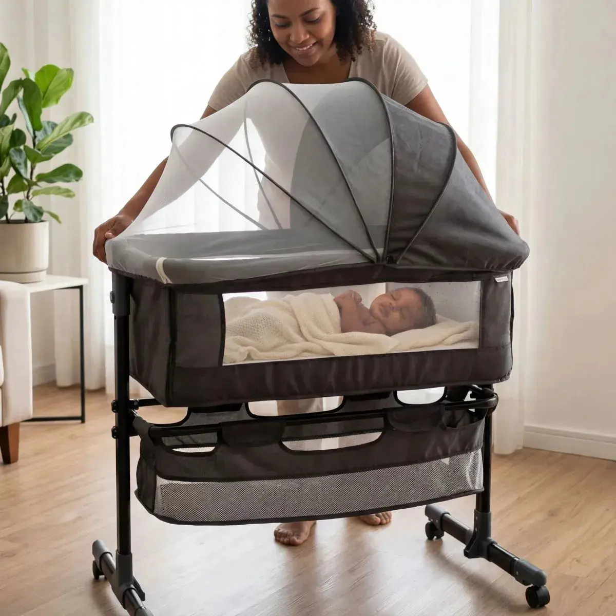 Berço Portátil Bebê Acoplado Co-Bed Connect Maxi baby - GRAFITE thumbnail 2