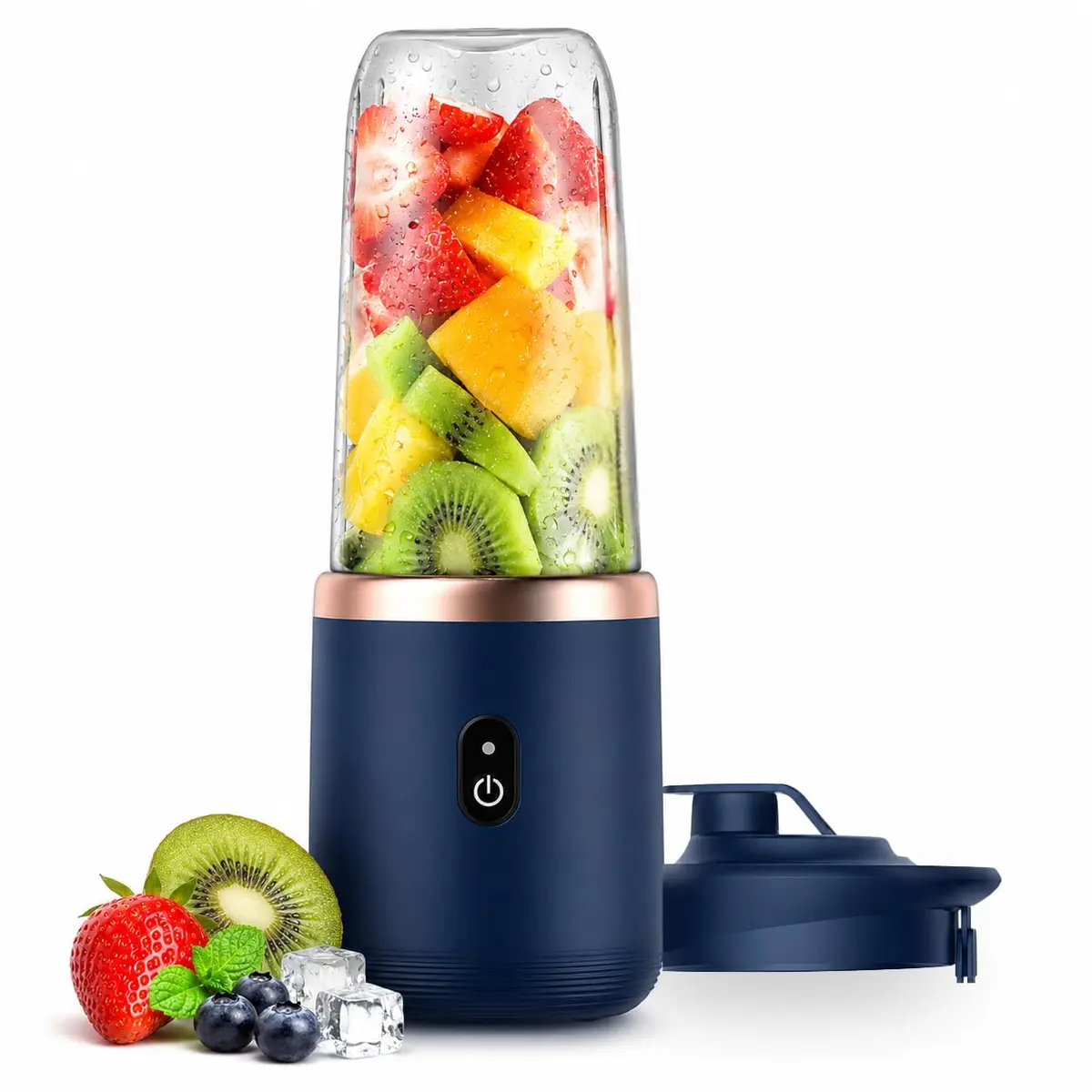 Liquidificador Portátil Recarregável USB - Mixer Juice 400ML com Copo Integrado (Azul) - 1