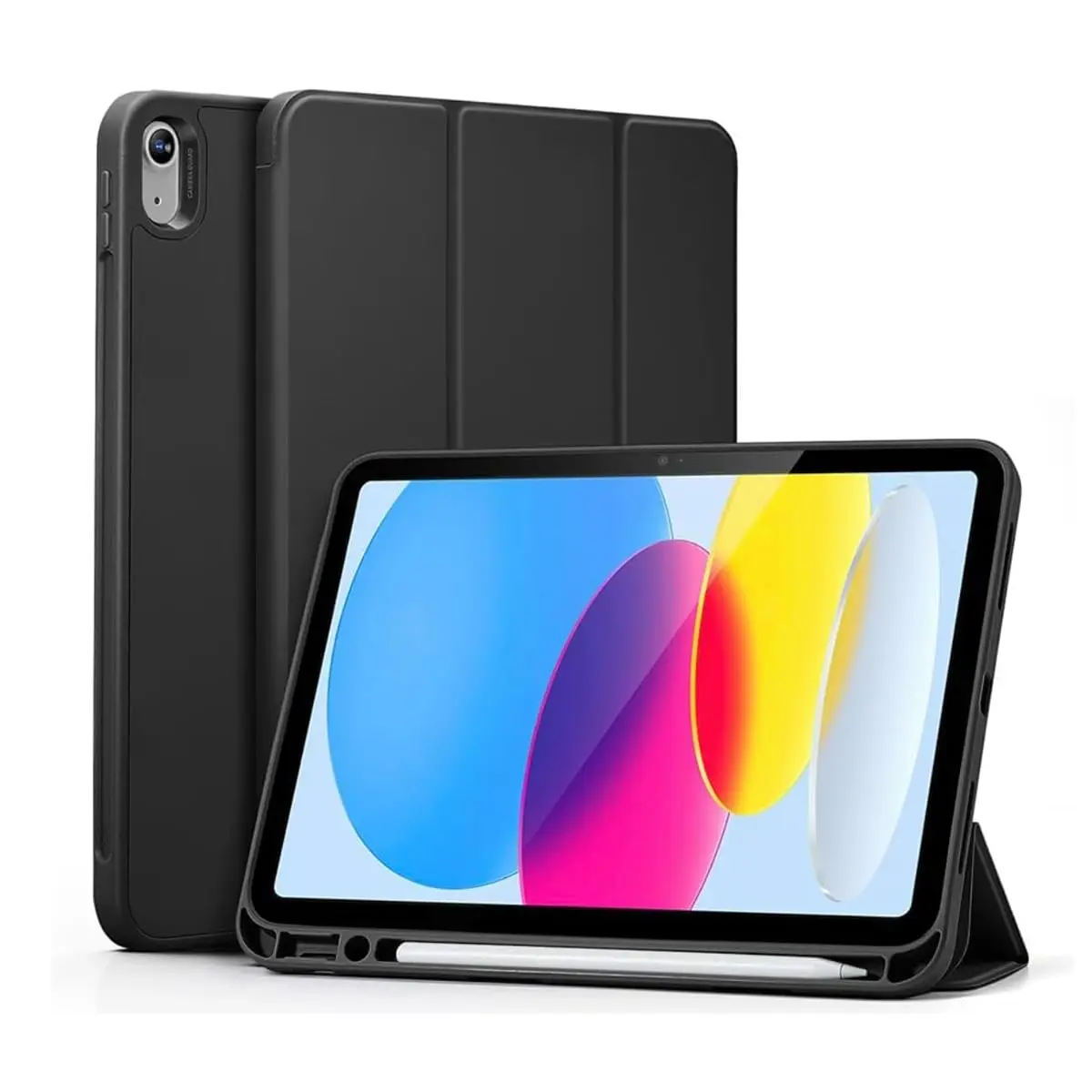 Capa Premium para iPad 10,9 polegadas, 10ª Geração e iPad 11ª Geração 2025, com Suporte para Apple Pencil e Função Sleep, Preto (Preto)