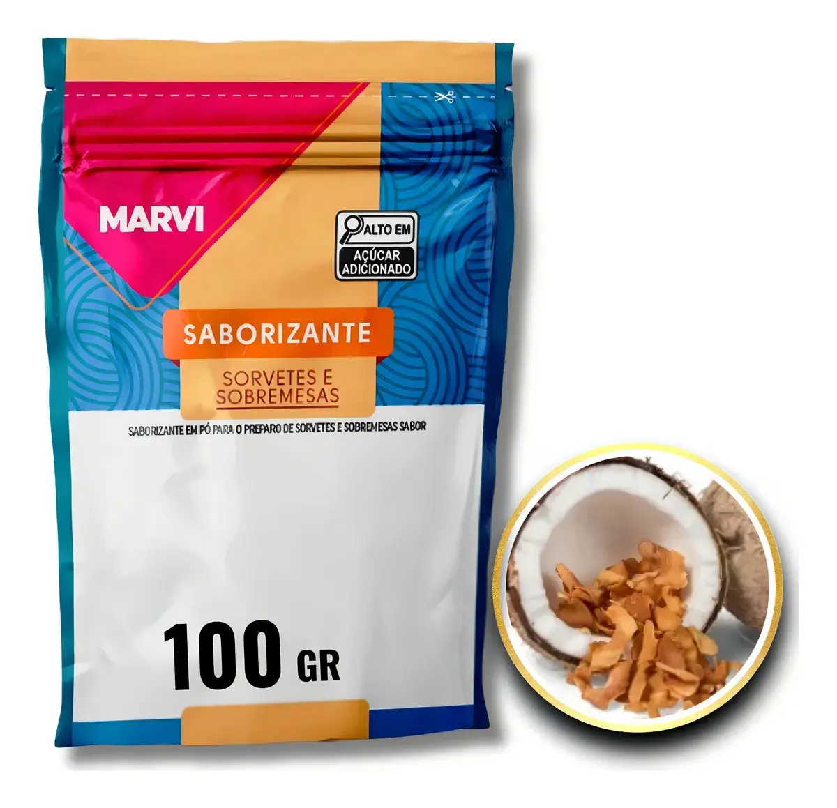 Base saborizante CREME em pó p/ Sorvetes e Sobremesas 100Gr - Marvi - 1