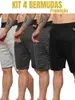 [12,5 CADA] Kit 4 Bermudas Masculinas Moletom para Academia - 1