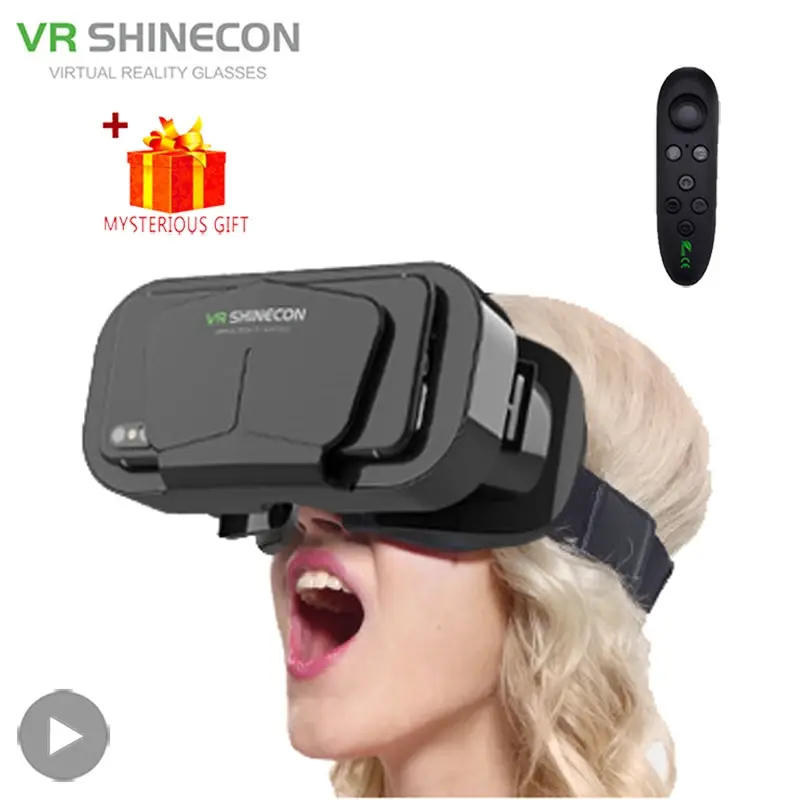 Shinecon realidade virtual 3d fone de ouvido vr óculos dispositivos capacete viar lentes óculos para smartphone celular jogos móveis inteligentes - 1