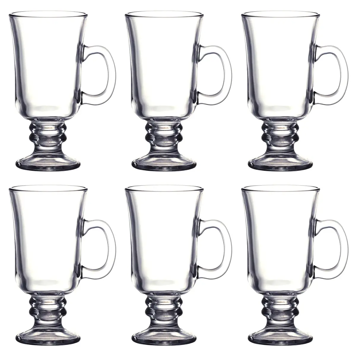 Jogo de 6 Xícaras Irish Coffee em Vidro 230ML, 6 Contagem (Pacote de 1)