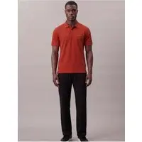 Polo Manga Curta Calvin Klein Jeans Masculino Logo Re Issue Peito - Ferrugem