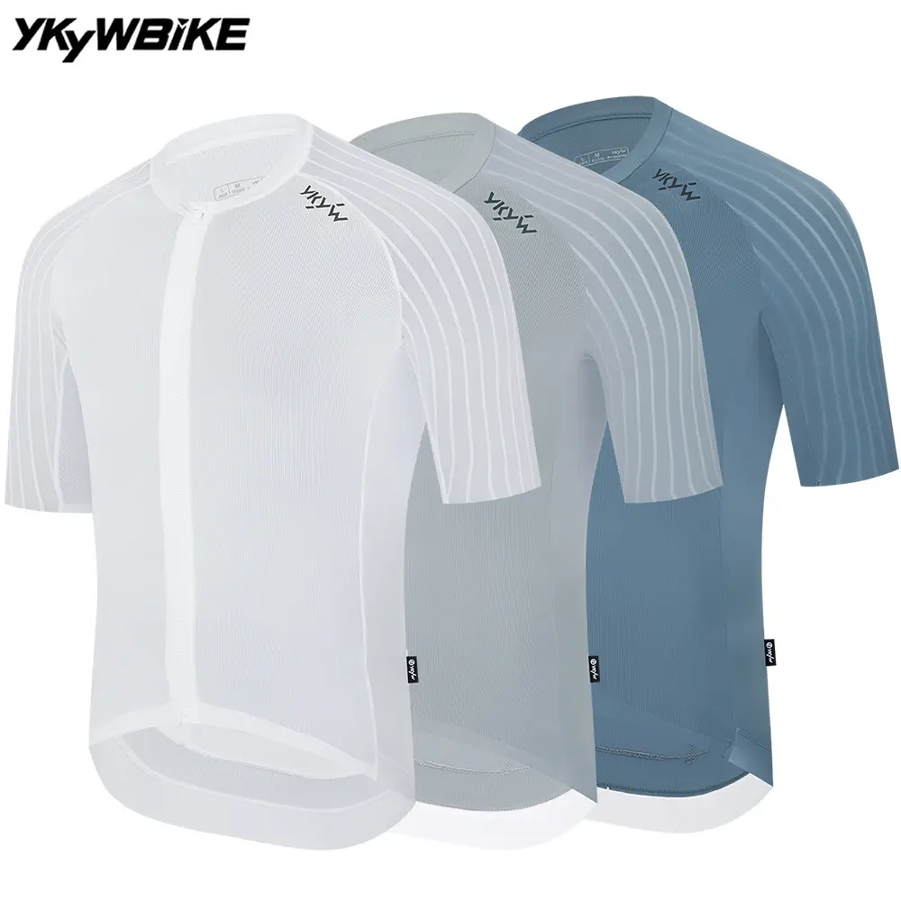 YKYW 2025 Camisa de ciclismo masculina, camisa de ciclismo de estrada, camisa de bicicleta YKK, zíper, respirável, aerodinâmico, manga Raglan, secagem rápida