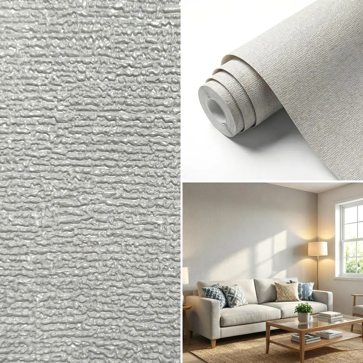 - Papel de Parede Autocolante Linho Lavável Impermeável Alta Espessura 1,40m² Alto Relevo (Linho Urbano)