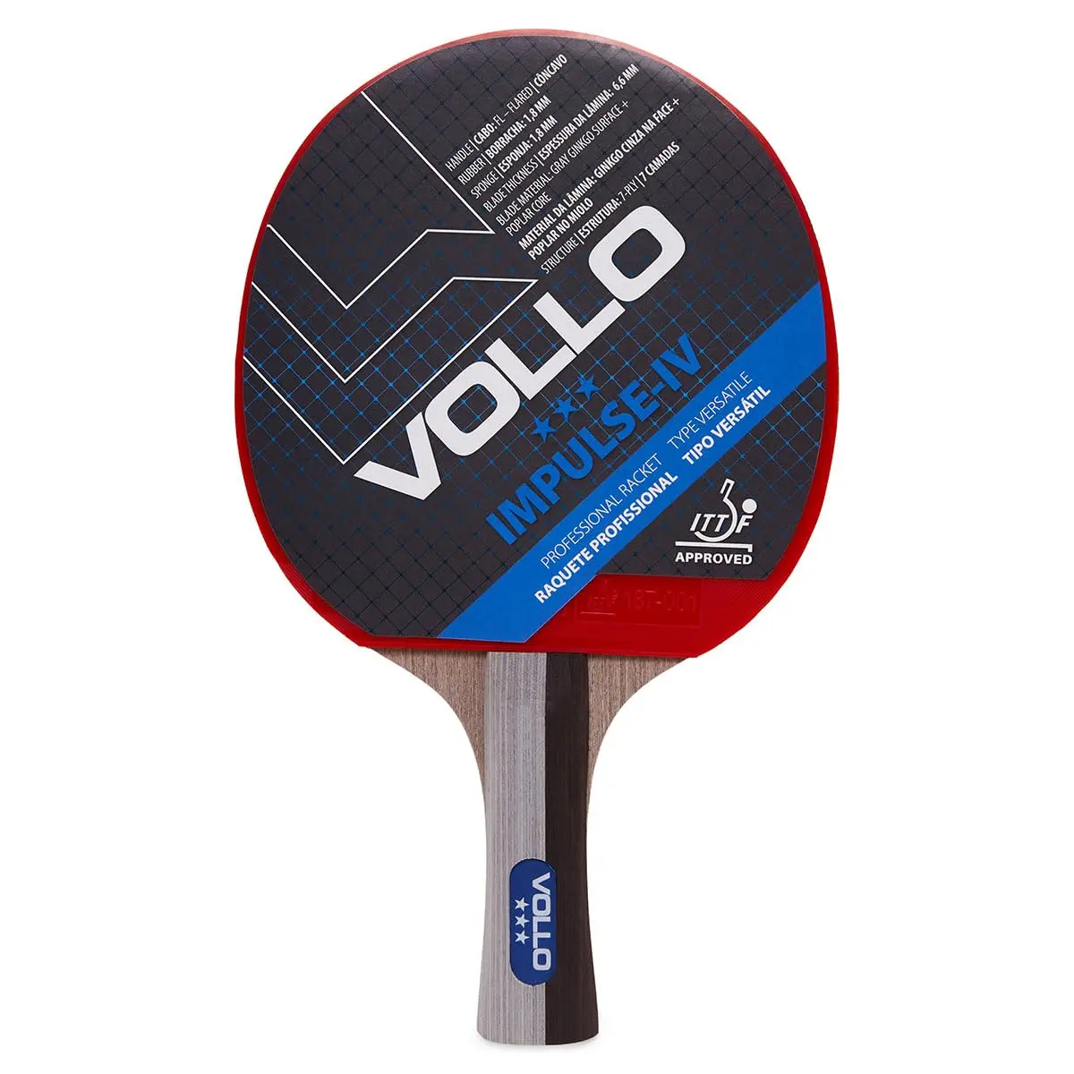 Raquete Profissional de Tênis de Mesa Impulse IV Vollo Aprovada ITTF