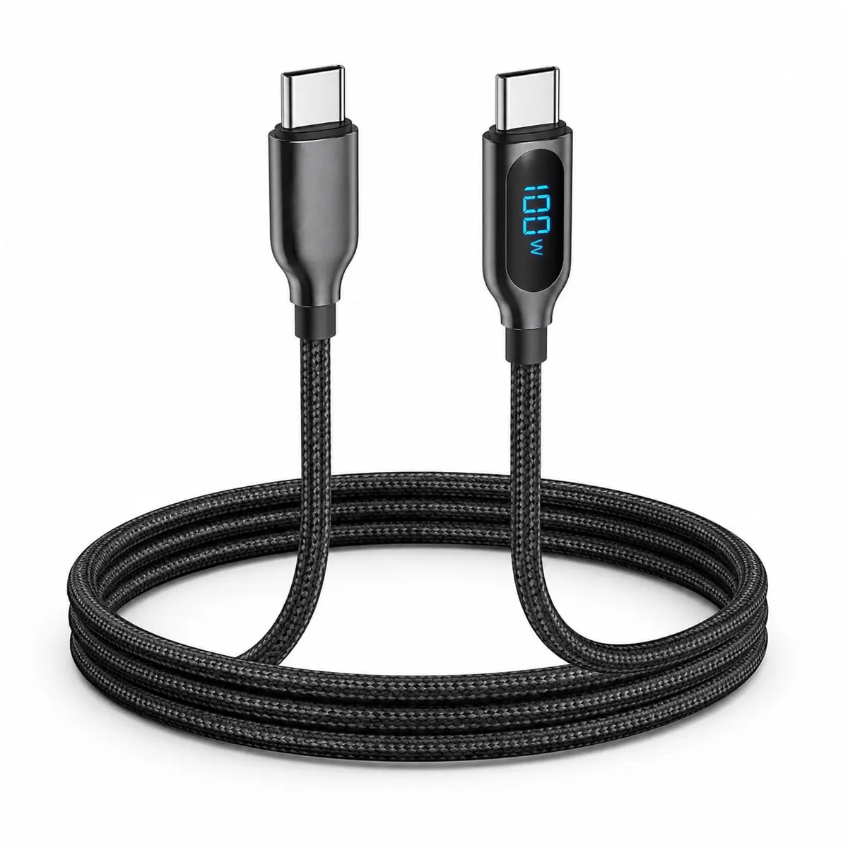 Cabo 100W USB-C para USB-C com Display LED 1,2m Super Reforçado - 1