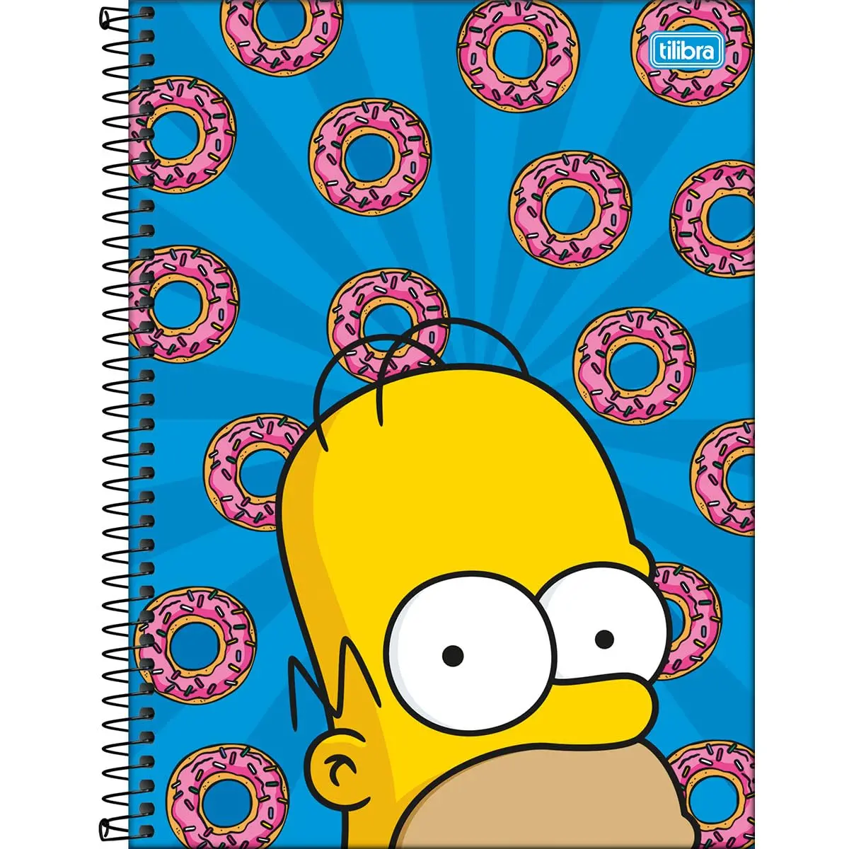Tilibra - Caderno Espiral Capa Dura Universitário 10 Matérias Simpsons 160 Folhas - Homer - Fundo Azul - 1