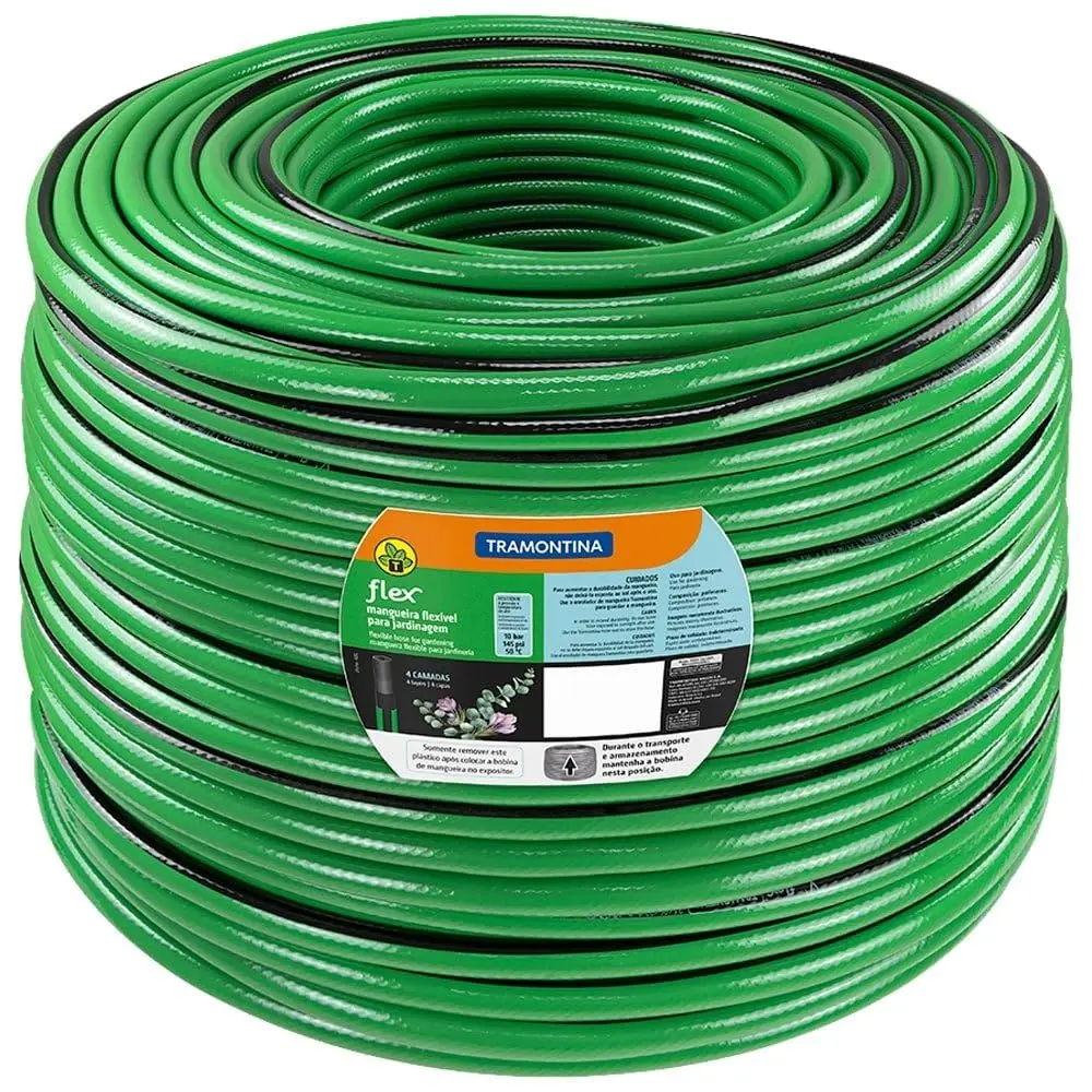Mangueira Tramontina PVC S/esguicho Flex Especial 100m Verde e Preta
