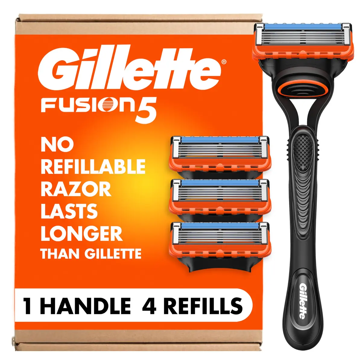 Gillette Fusion5 Cabo de barbear masculino + 4 refis de lâminas
