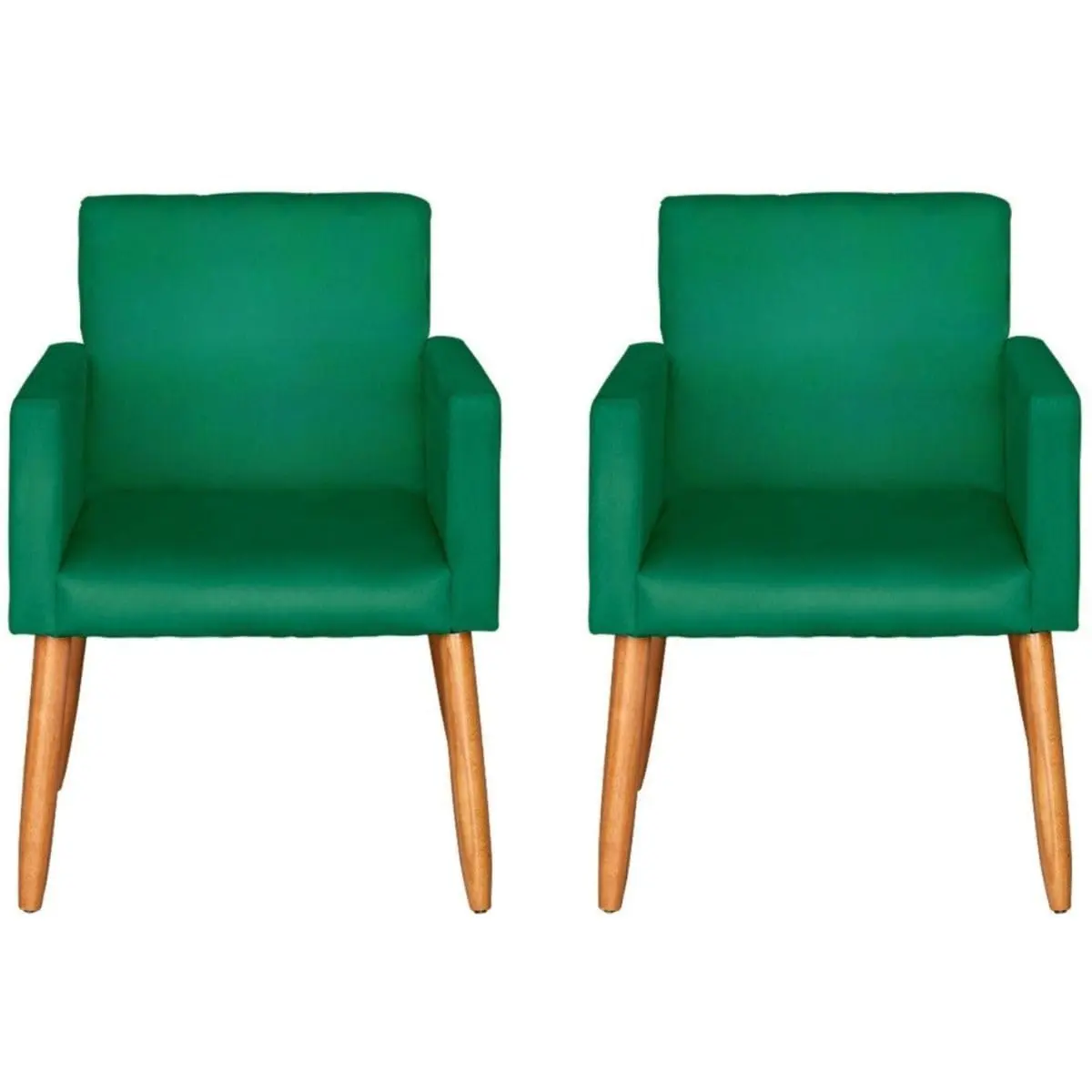 Kit 2 Poltronas Cadeira Decorativa para Sala de estar Cadeiras para Recepção Manicure Escritório Sala De Espera (VERDE) - 1