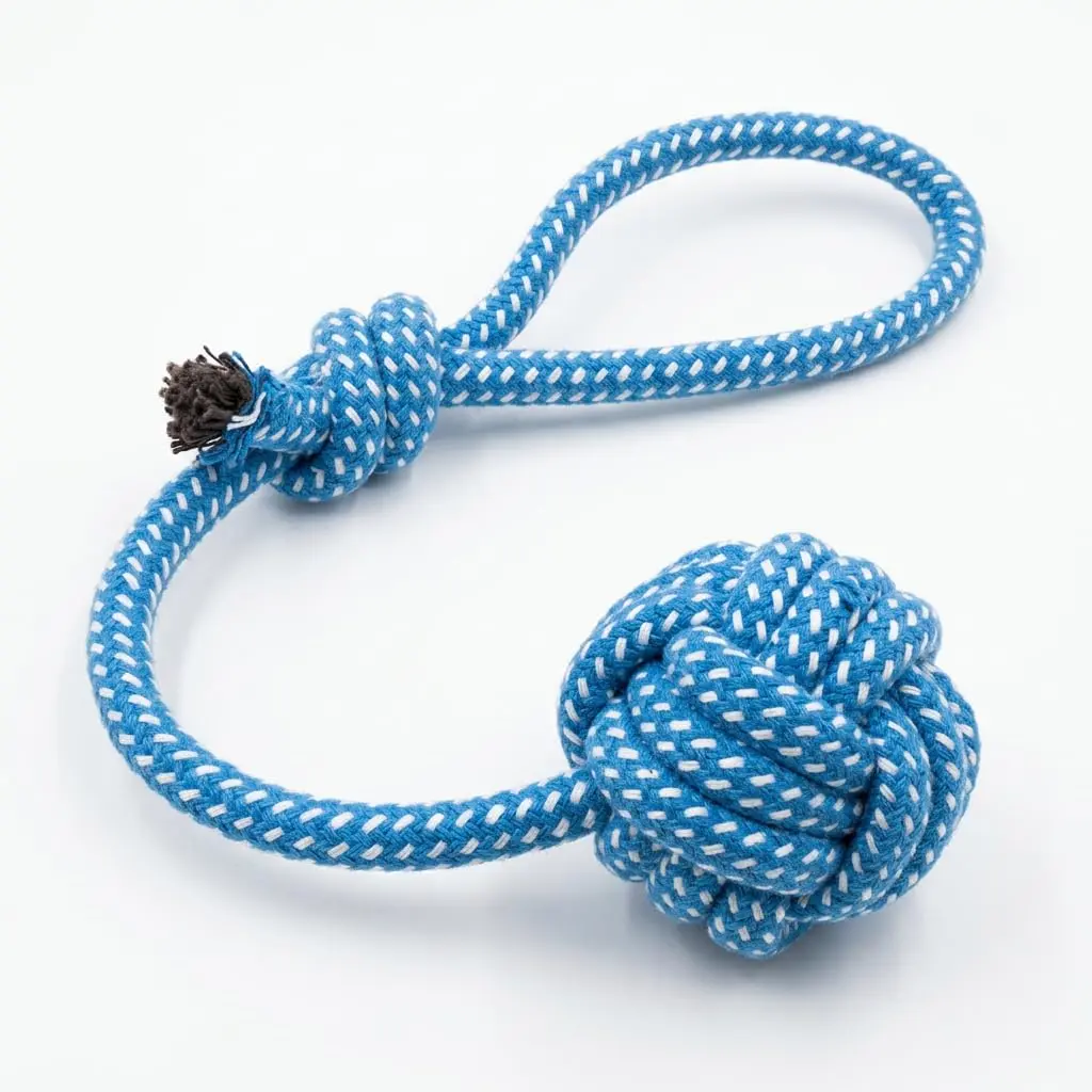 Brinquedo Corda Rope Catchball para Cães Mordedor Resistente Algodão Pet