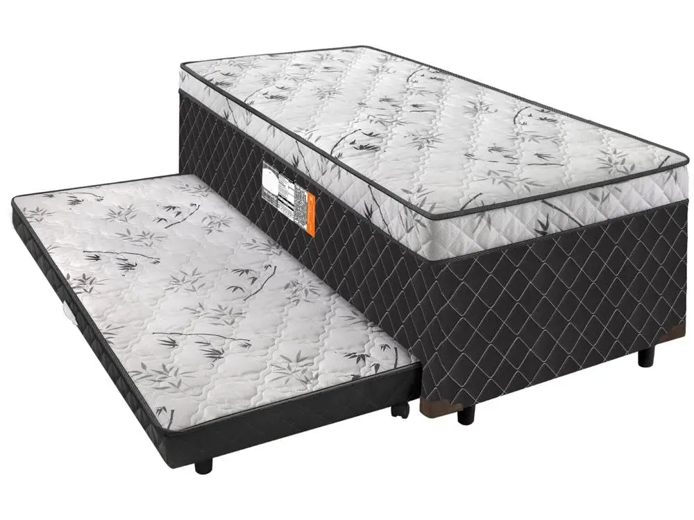 Cama Box Conjugada Solteiro Smp com Cama Auxiliar Ortopédico 46x88x188cm Carol