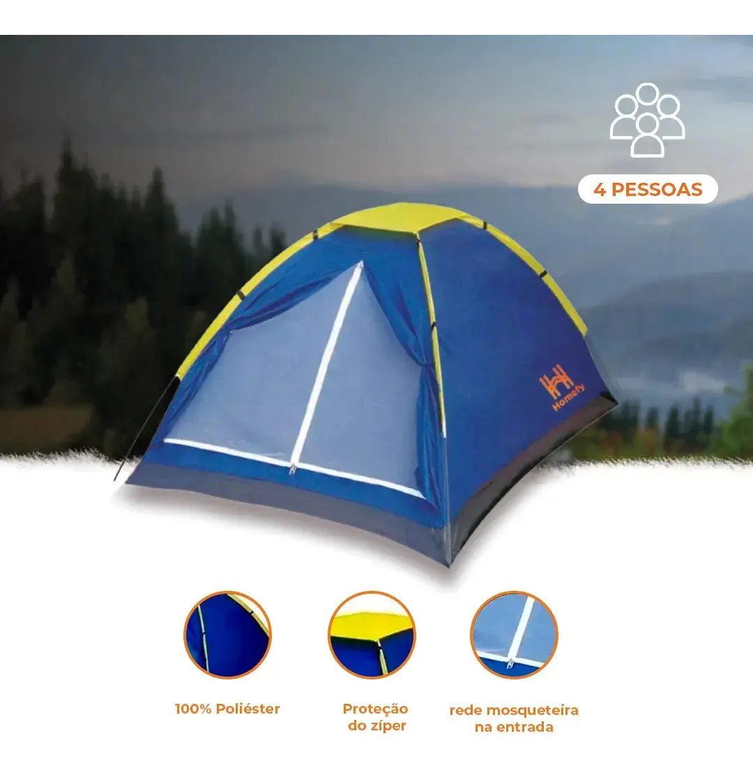 Barraca De Camping Para 4 Até Pessoas Acampamento Homefy thumbnail 4