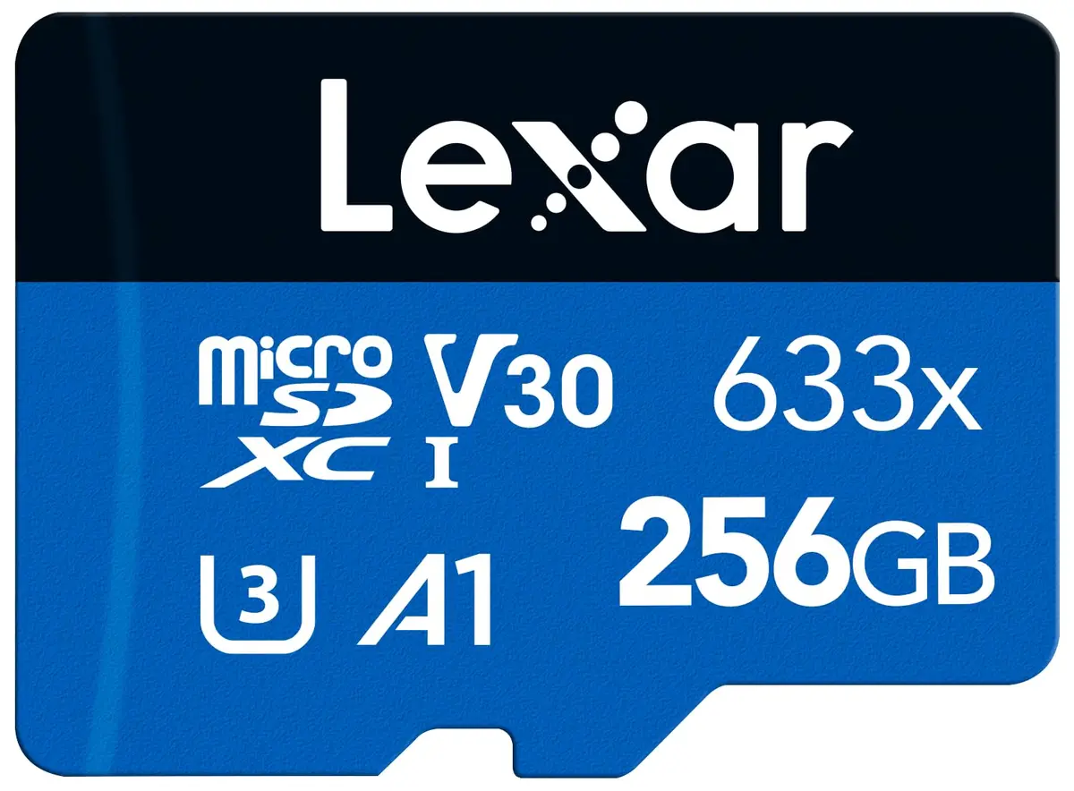 Lexar Cartão de Memória MicroSD 256GB High-Performance 633x UHS-I U3 V30 A1 Class 10 100MB/s Leitura 45MB/s Escrita Compatível c/ Câmera e Smartphone - LSDMI256BBNL633A