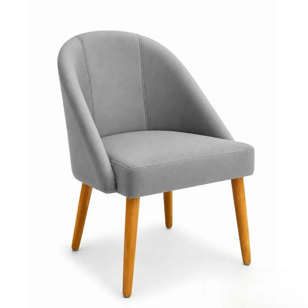 Poltrona Decorativa Lua Cadeira Estofada Para Sala Jantar(Cinza) | Poltrona Lua com design moderno, assento confortável e estilo versátil para sala, quarto e ambientes internos
