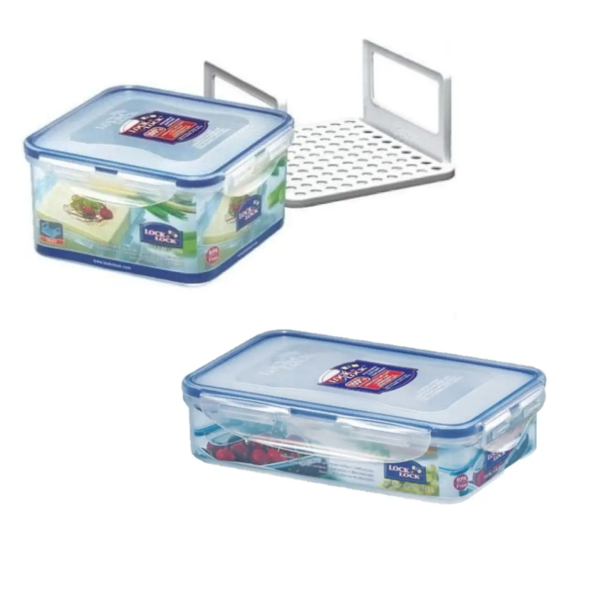 Kit 2 Potes Herméticos Porta Queijo + Porta Frios Lock&Lock Cor: Azul - 1