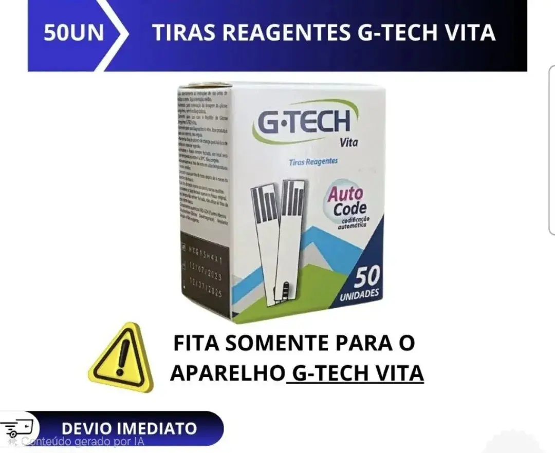 Tiras de Glicemia G-Tech Vita Tiras 50un thumbnail 6
