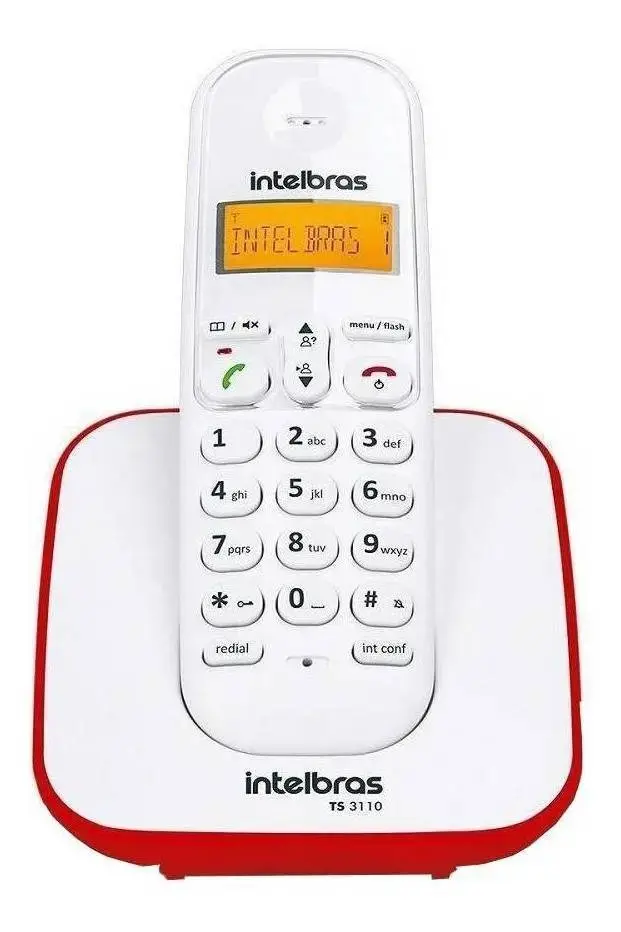 Telefone Sem Fio Digital TS 3110 Vermelho Intelbras