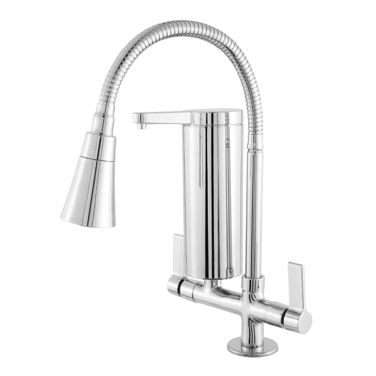 Torneira Cozinha Flexível Filtro Gourmet Cromada Bancada Tubo 2 Jatos