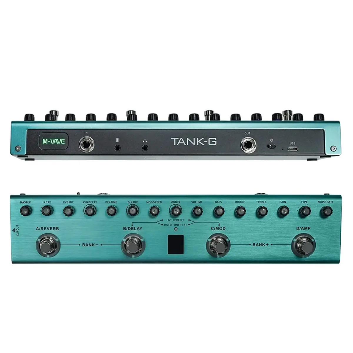 M-VAVE VEDO Tank-G Pedal de Guitarra Multi-Efeitos, Effects Pedal guitarra Reverb Delay MOD AMP Bateria lítio Recarregável, 36 Presets, 9 Preamp Slots, 8 IR Cab, 3 Simulação, Delay, Cube Baby Reverb - 1