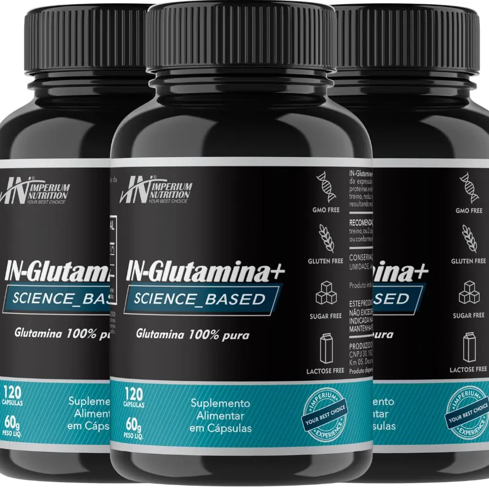3X Glutamina (360 Cápsulas) IN-Glutamina+ Imperium Nutrition - 1