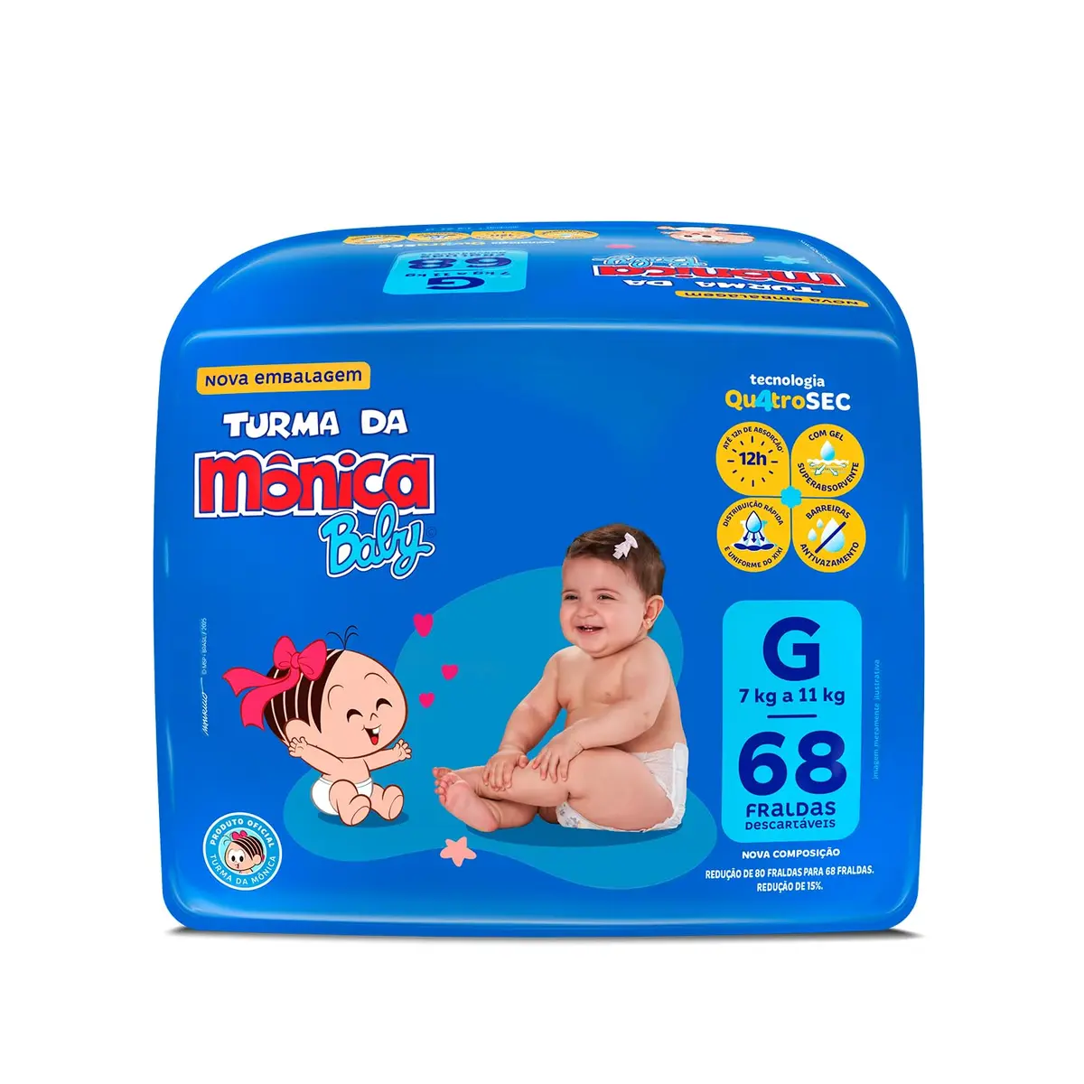 Fralda Turma da Monica Baby Giga G 68 Unidades - 1