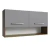 Armário Aéreo Cozinha 105cm 2 Portas 1 Nicho Rustic/Cinza Emilly Madesa - 1