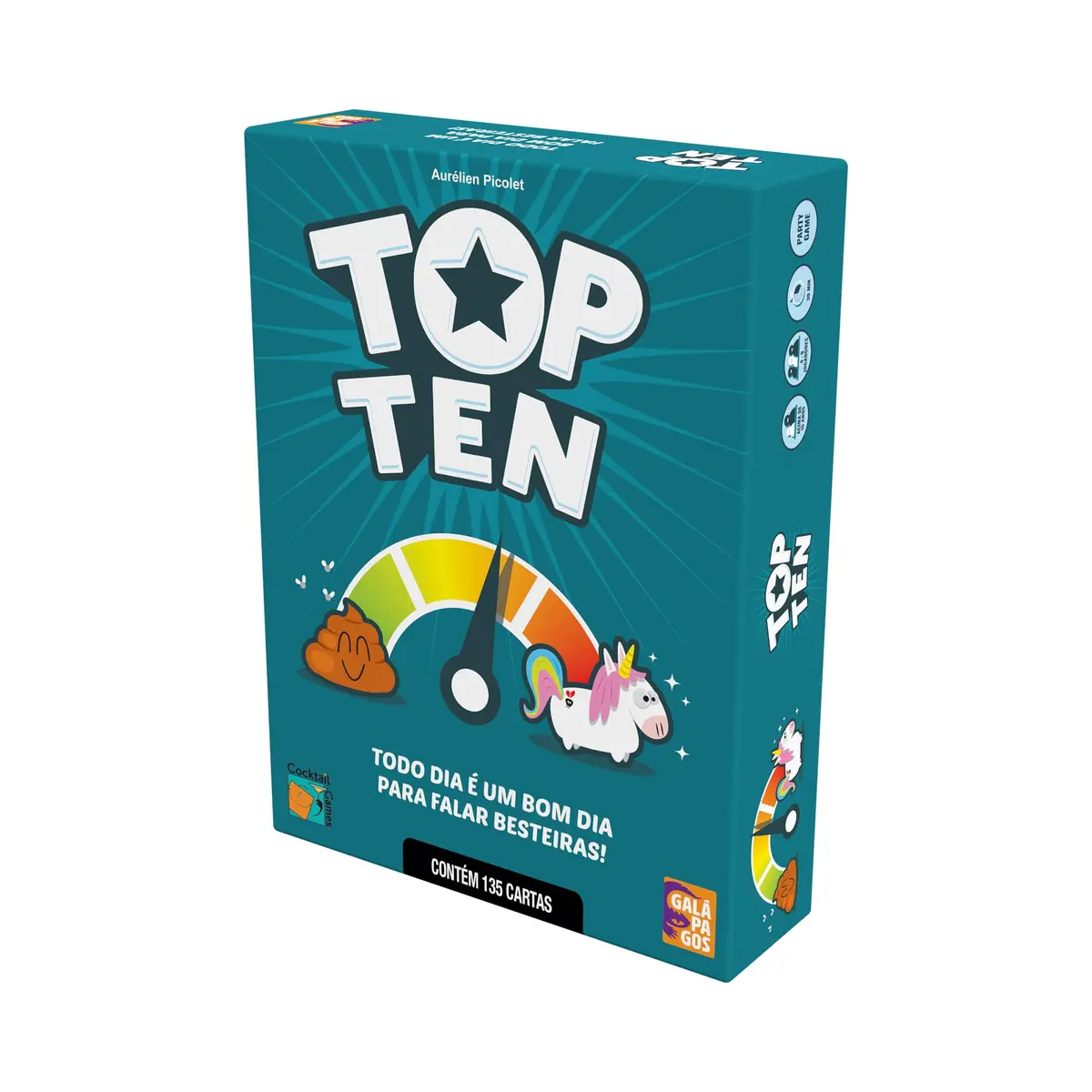 asmodee Top Ten Jogo de Cartas para Família e Amigos, 2+ jogadores | 4 a 9 jogadores, A partir de 14 anos, Partidas de até 30 min