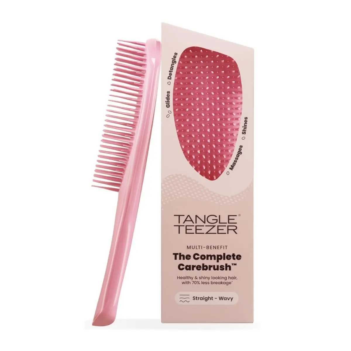 Escova de Cabelo Tangle Teezer Complete Carebrush, 3 em 1, Rosa | Para todos os tipos de cabelo, para fios secos e molhados - 1
