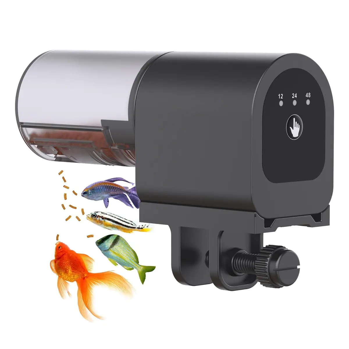 Alimentador de Peixe com Timer App Inteligente Controle,Dispensador de Ração Câmera,230ml Capacidade Grande,Resistente à Umidade Alimentador Automático Peixes para Aquários Viveiros de Betta