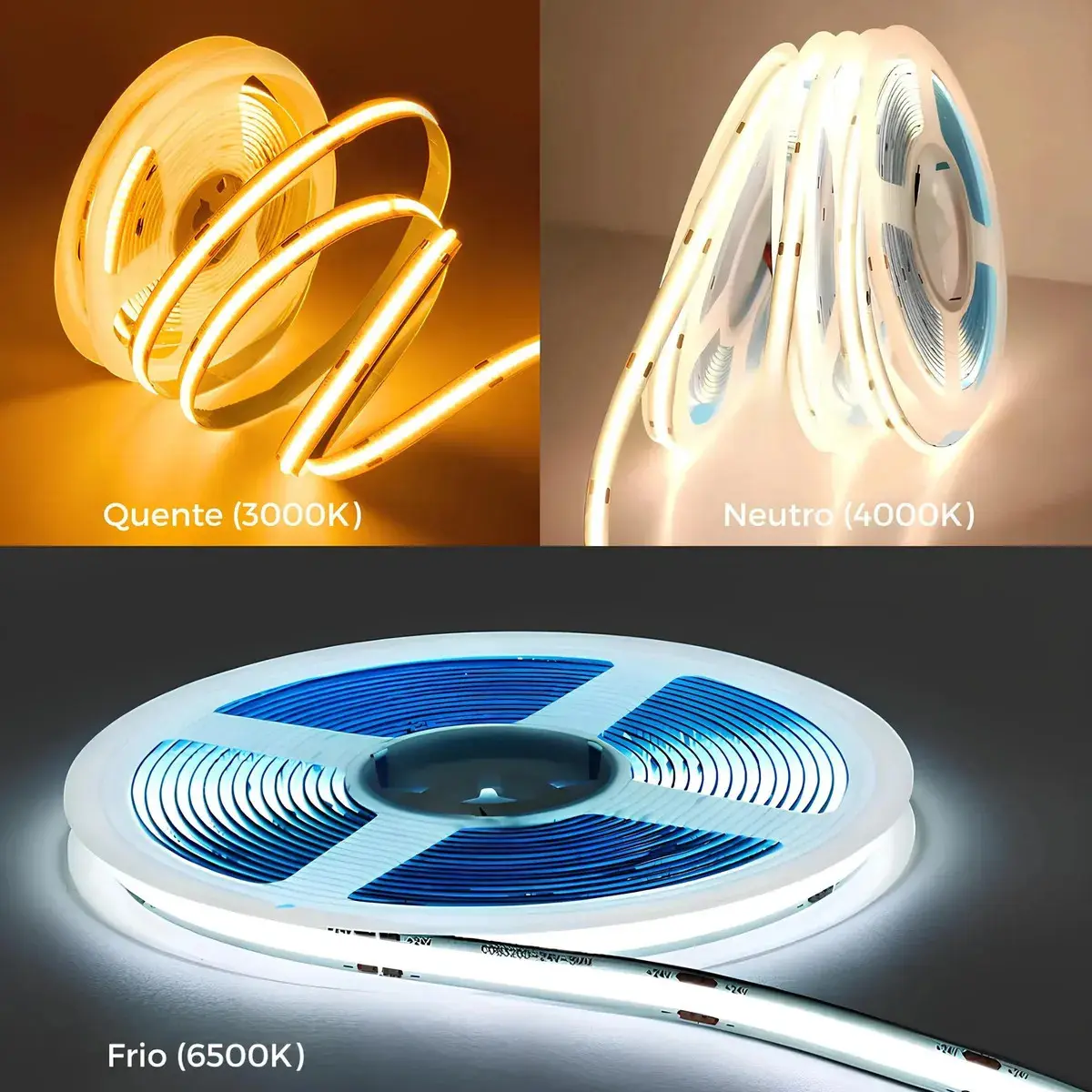Fita Led Cob 10 Metros Direto Na Rede 150w/ 320led Perfil Branco Neutro 110v thumbnail 3