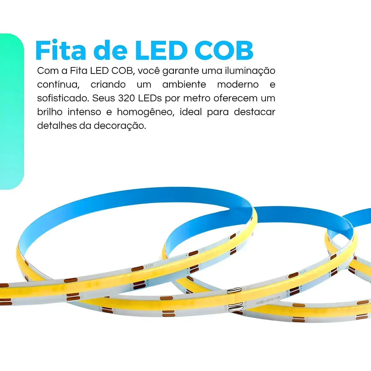 Fita Led Cob 10 Metros Direto Na Rede 150w/ 320led Perfil Branco Neutro 110v thumbnail 7
